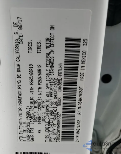 2017 Toyota Tacoma Double Cab из США, поврежденный, VIN 3TMGZ5AN4HM095327